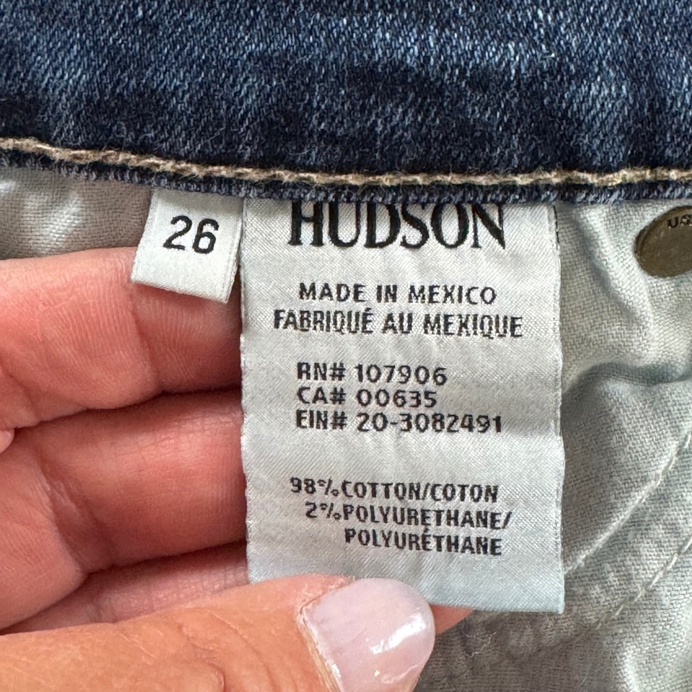 Hudson Women's Size 26 Blue Krista Super Skinny Distressed Jeans - Picture 8 of 12